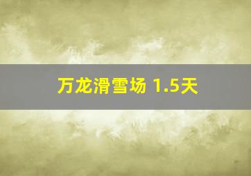 万龙滑雪场 1.5天